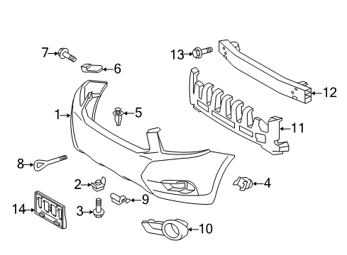 2010 Toyota Highlander Cover, Front Bumper Hole, LH Diagram for 52128-48904