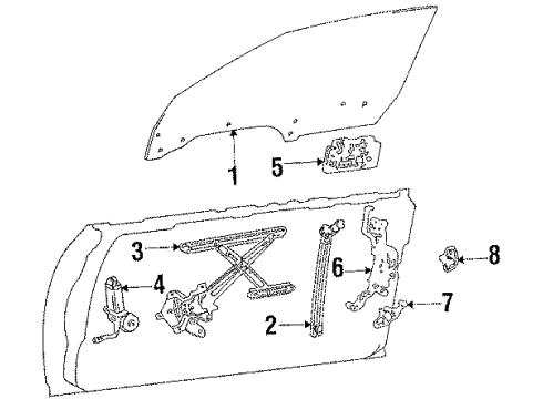 1989 Toyota Celica Front Door Lock Assembly, Right Diagram for 69310-20420