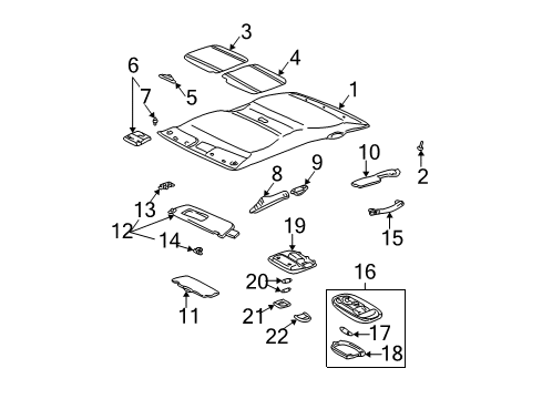 2004 Toyota Tundra Interior Trim - Cab Diagram