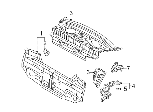 2005 Toyota Echo Panel Sub-Assy, Body Lower Back Diagram for 58307-52260