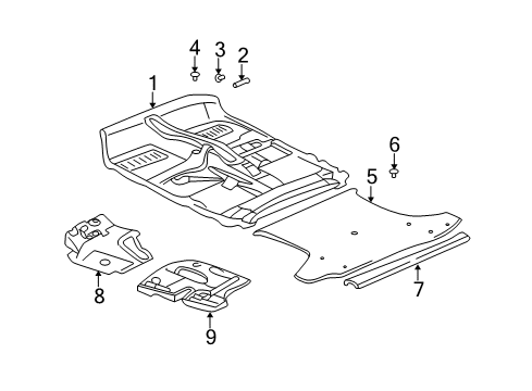 2002 Toyota RAV4 Floor Mat, Blue, Rear Diagram for 58571-42070-B0