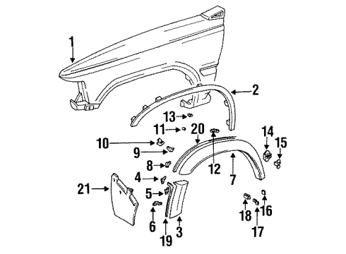 1993 Toyota 4Runner Fender & Components Diagram