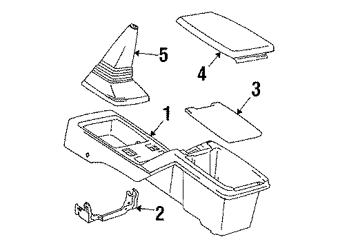 1986 Toyota Camry Console Assembly Diagram for 58801-32010-03