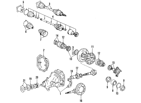 1992 Toyota Celica Shaft Assembly, Rear Drive Outboard Joint Diagram for 42370-29026