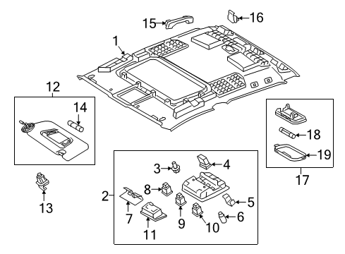 2020 Toyota Tacoma HEADLINING Assembly, ROO Diagram for 63310-04909-B0