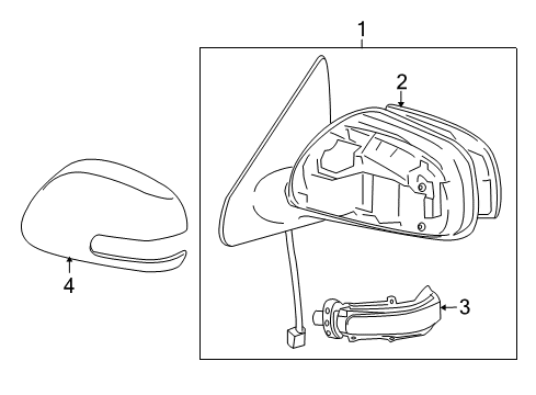 2013 Scion xD Outer Mirror Cover, Right Diagram for 87915-12070-A0