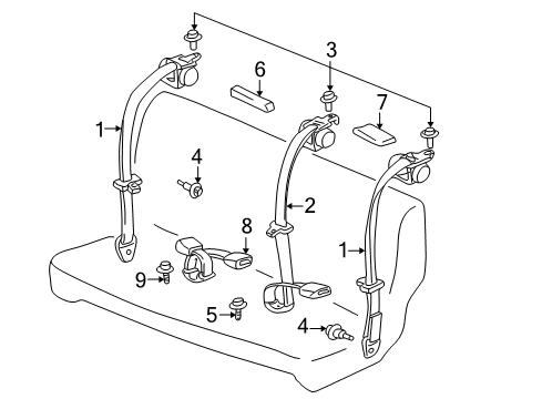 2005 Toyota Echo Seat Belt Diagram