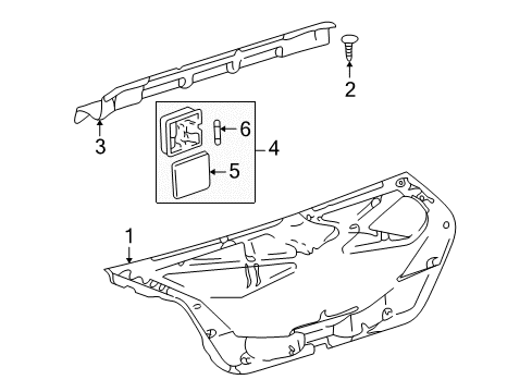 2000 Toyota Avalon Cover, Luggage Compartment Door Diagram for 64719-AC031-C0