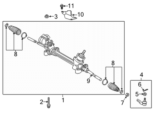 2022 Toyota Sienna End Set, Tie Rod LH Diagram for 45470-09230