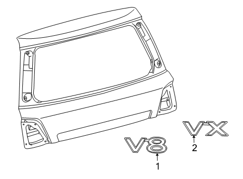 2008 Toyota Land Cruiser Exterior Trim - Tail Gate Diagram