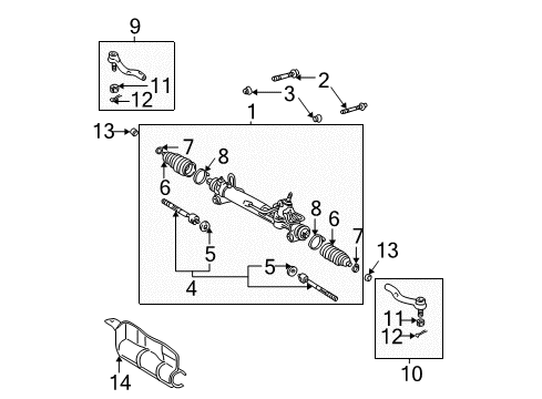 2003 Toyota Camry Power Steering Link Assembly Diagram for 44200-33322