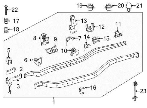 2015 Toyota Tundra Holder, Body Mounting, Rear Diagram for 52238-0C010