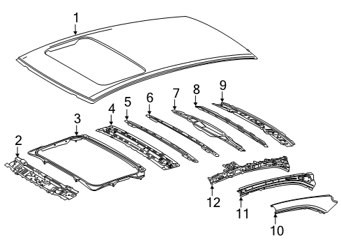 2018 Toyota Camry Rail Sub-Assembly, NO.3 Diagram for 61075-33030