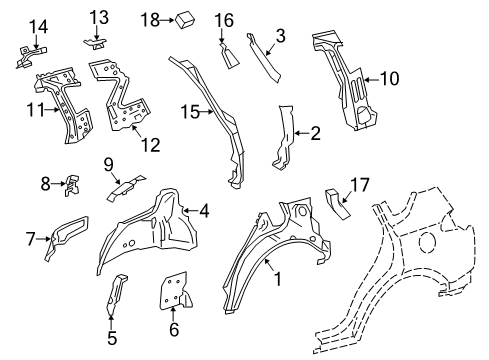 2016 Toyota RAV4 Cover Sub-Assembly, QUAR Diagram for 62505-0R030