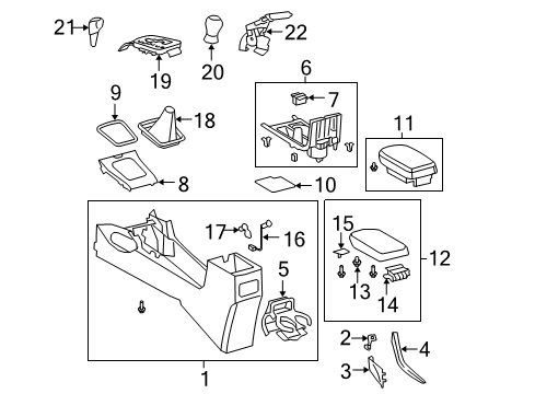 2012 Toyota Corolla Center Console Diagram