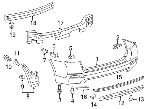 2011 Toyota Highlander Rear Bumper Diagram