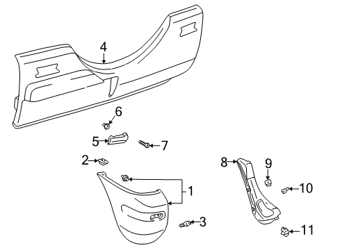 1997 Toyota RAV4 Rear Bumper Diagram