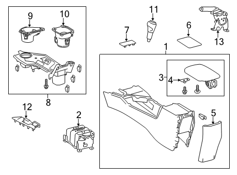 2016 Toyota RAV4 Box Sub-Assembly, CONSOL Diagram for 58803-0R010-C0