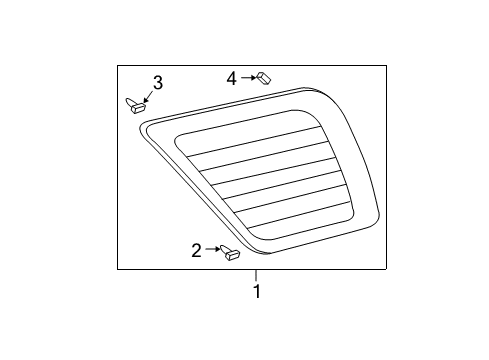 2005 Toyota 4Runner Quarter Panel - Glass & Hardware Diagram