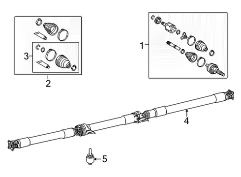 2020 Toyota Highlander Drive Axles - Rear Diagram