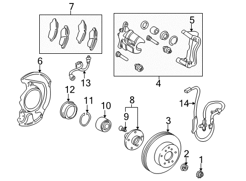 2001 Toyota Camry Mounting, Front Disc Brake Cylinder, RH Diagram for 47721-06030