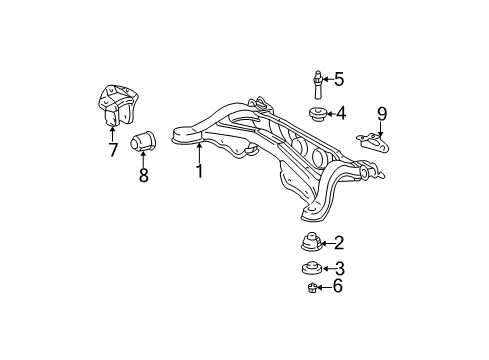 2001 Toyota Highlander Suspension Mounting - Rear Diagram