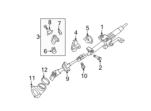 2010 Toyota Camry Steering Column & Wheel, Steering Gear & Linkage Diagram 5 - Thumbnail