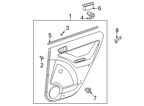 2004 Toyota Matrix Board Sub-Assy, Rear Door Trim, RH Diagram for 67630-02871-B0