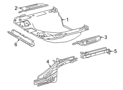 2023 Toyota Corolla Cross Rear Floor & Rails Diagram