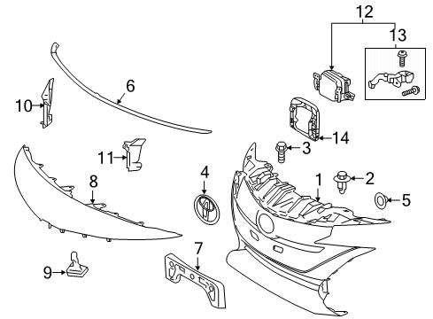 2021 Toyota Prius Prime Seal, Hood To Front End Panel Diagram for 53395-47050