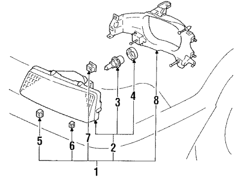 1991 Toyota Corolla Headlamps Diagram