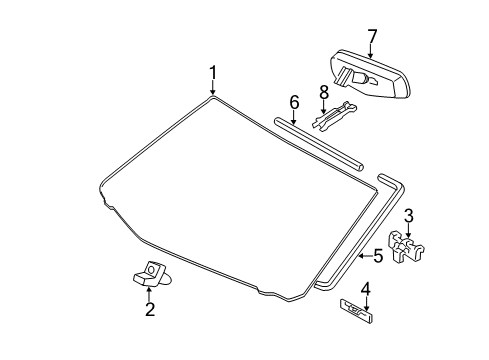 2010 Toyota Avalon Windshield Glass Diagram