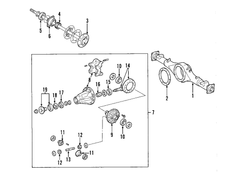 2009 Toyota Tacoma Rear Differential Case Bearing Diagram for 90366-75001