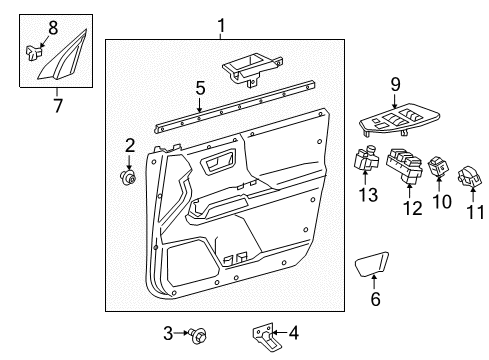 2018 Toyota Tacoma Panel Assembly, Front Door Diagram for 67620-04470-C1