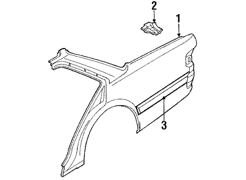 1989 Toyota Cressida Cable Sub-Assy, Fuel Lid Lock Control Diagram for 77035-22180