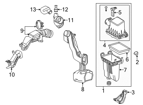 2020 Toyota Prius AWD-e Inlet, Air Cleaner Diagram for 17752-37121