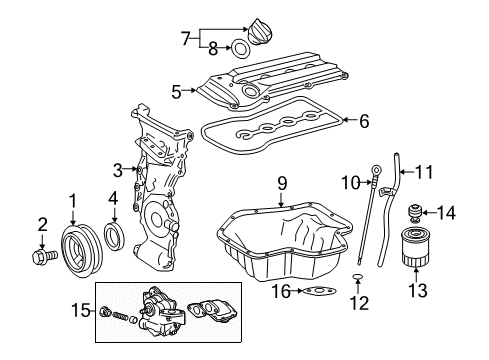 2008 Toyota Camry Engine Parts & Mounts, Timing, Lubrication System Diagram 2 - Thumbnail