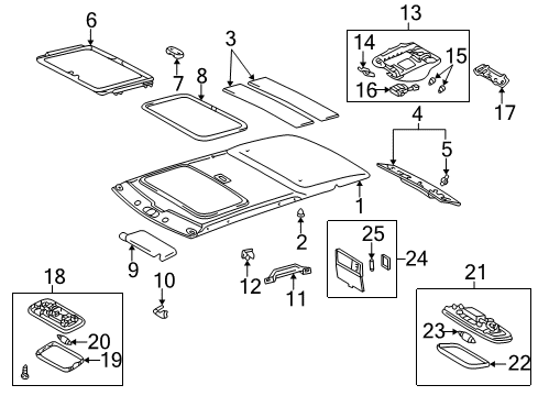 2001 Toyota 4Runner Interior Trim - Roof Diagram 1 - Thumbnail