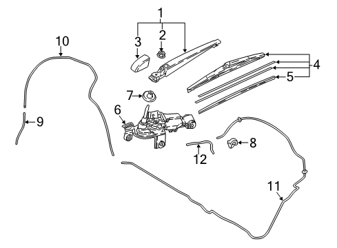 2020 Toyota C-HR Nozzle, Rear Washer Diagram for 85391-10030