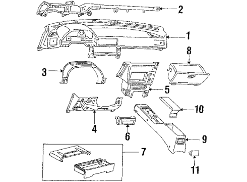 1989 Toyota Celica Cylinder & Key Set, Glove Compartment Lock Diagram for 69056-20110