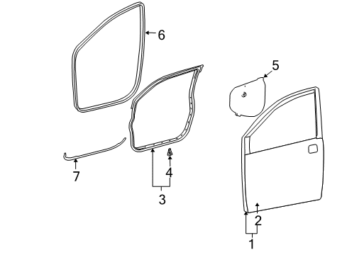 2007 Toyota Sienna PROTECTER, Front Door Panel, RH Diagram for 67855-08010