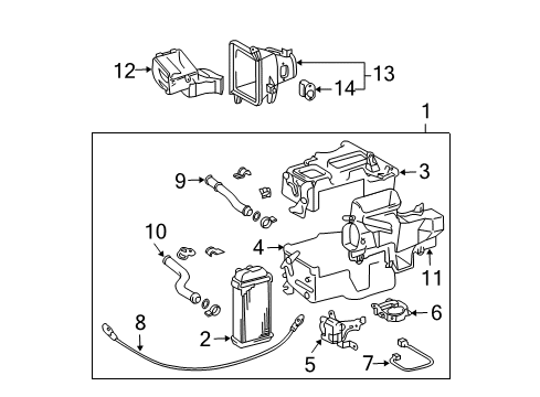 2002 Toyota Tacoma Unit Sub-Assy, Heater Radiator Diagram for 87107-0C010