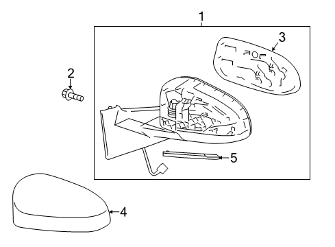 2017 Toyota Yaris Outside Mirrors Diagram 1 - Thumbnail