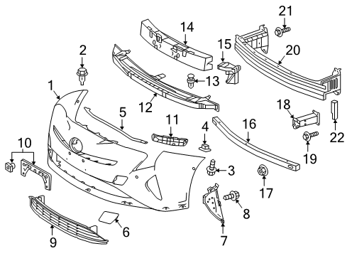 2018 Toyota Prius Front Bumper Diagram