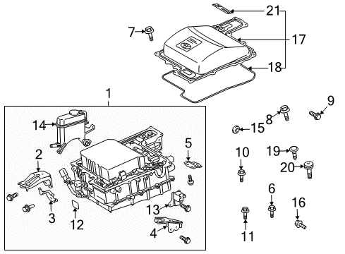 2005 Toyota Prius Inverter Bracket Diagram for G9214-47030