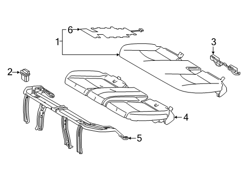 2020 Toyota RAV4 Rear Seat Components Diagram 3 - Thumbnail