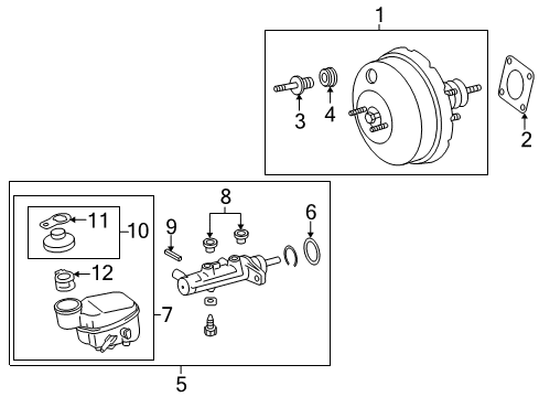 2012 Toyota Yaris Booster Assembly, Brake Diagram for 44610-52B70