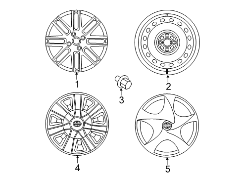 2012 Scion iQ Wheels, Covers & Trim Diagram