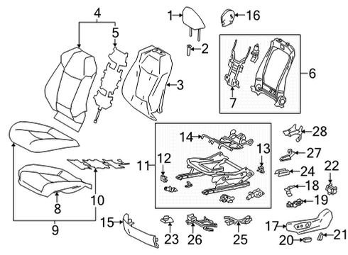 2023 Toyota Corolla Cross Driver Seat Components Diagram