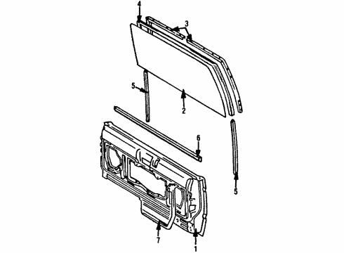 1987 Toyota 4Runner Gate & Hardware Diagram